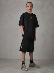 Castore Black Oversized Top and Shorts Set - Image 1 of 13