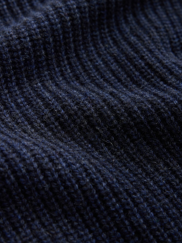 Navy Blue Signature Lambswool Rib Crew Neck Jumper - Image 9 of 9 Navy Blue Signature Lambswool Rib Crew Neck Jumper - Image 9 of 9