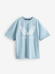 Blauw/Wit/Bruin - Castore Oversized Short Sleeve Logo Cotton T-Shirts 3 Pack - Afbeelding 16 van 20