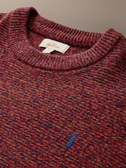Red Signature Twisted Lambswool Stag Logo Crew Neck Jumper - Image 2 of 3