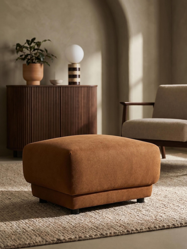 Cult Furniture Caramel Brown Velvet Cloud Ottoman - Image 1 of 4 Cult Furniture Caramel Brown Velvet Cloud Ottoman - Image 1 of 4