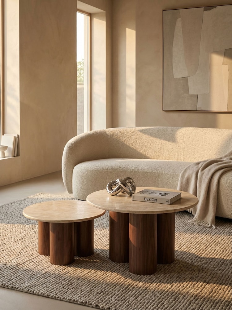 Cult Furniture Natural Brynleigh Nesting Coffee Table - Image 1 of 5 Cult Furniture Natural Brynleigh Nesting Coffee Table - Image 1 of 5