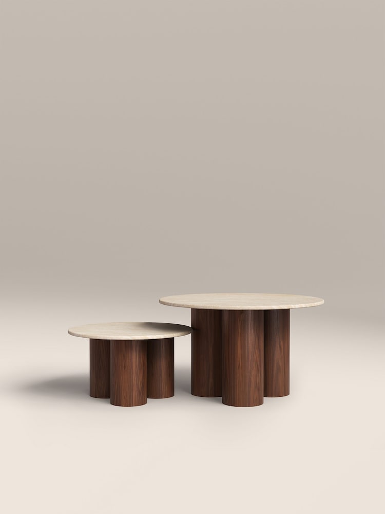 Cult Furniture Natural Brynleigh Nesting Coffee Table - Image 2 of 5 Cult Furniture Natural Brynleigh Nesting Coffee Table - Image 2 of 5