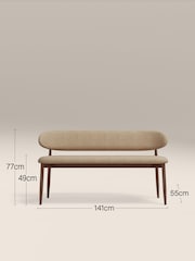 Cult Furniture Latte & Walnut Effect Halston Fabric Bench - Image 4 of 8