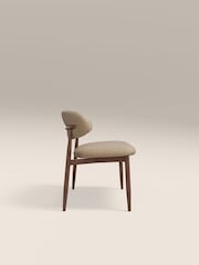 Cult Furniture Latte & Walnut Effect Halston Fabric Bench - Image 5 of 8