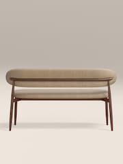 Cult Furniture Latte & Walnut Effect Halston Fabric Bench - Image 7 of 8
