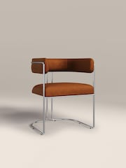 Cult Furniture Caramel Brown Chrome Juliana Velvet Dining Chair - Image 2 of 7