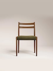 Cult Furniture Set of 2 Moss Green  Walnut Caleb Wooden And Weave Dining Chairs - Image 3 of 7
