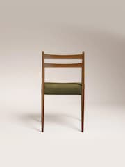 Cult Furniture Set of 2 Moss Green  Walnut Caleb Wooden And Weave Dining Chairs - Image 6 of 7