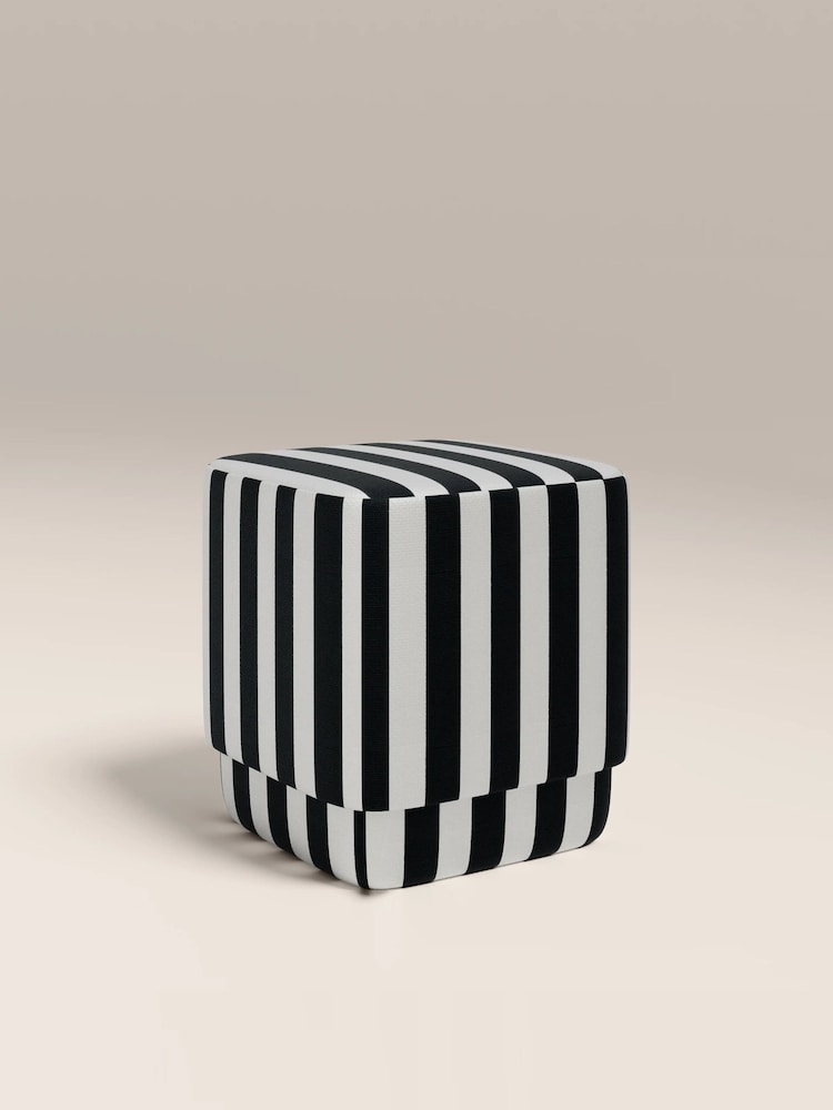 Cult Furniture Striped Soho Velvet Pouffe - Image 3 of 3 Cult Furniture Striped Soho Velvet Pouffe - Image 3 of 3