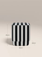 Cult Furniture Striped Fabric Soho Pouffe - Image 4 of 4