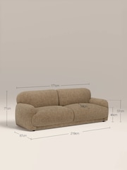 Cult Furniture Speckled Cappuccino Boucle Cloud 3 Seat Sofa - Image 4 of 8
