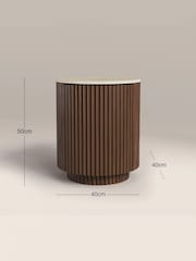 Cult Furniture Natural Everly Round Storage Stone Side Table - Image 3 of 7