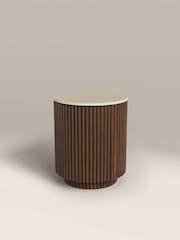Cult Furniture Natural Everly Round Storage Stone Side Table - Image 5 of 7