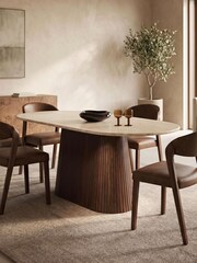 Cult Furniture Natural Oxborough 6 Seater Stone Dining Table - Image 1 of 6