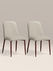 Cult Furniture Set of 2 Speckled Stone Amari Velvet Dining Chairs - Image 2 of 8