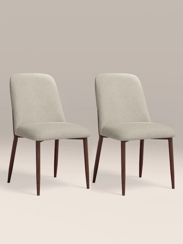 Cult Furniture Set of 2 Speckled Stone Amari Velvet Dining Chairs - Image 2 of 8