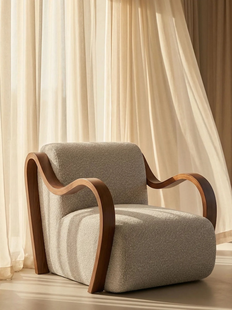 Cult Furniture Speckled Stone Talie Boucle Accent Chair - Image 1 of 8 Cult Furniture Speckled Stone Talie Boucle Accent Chair - Image 1 of 8