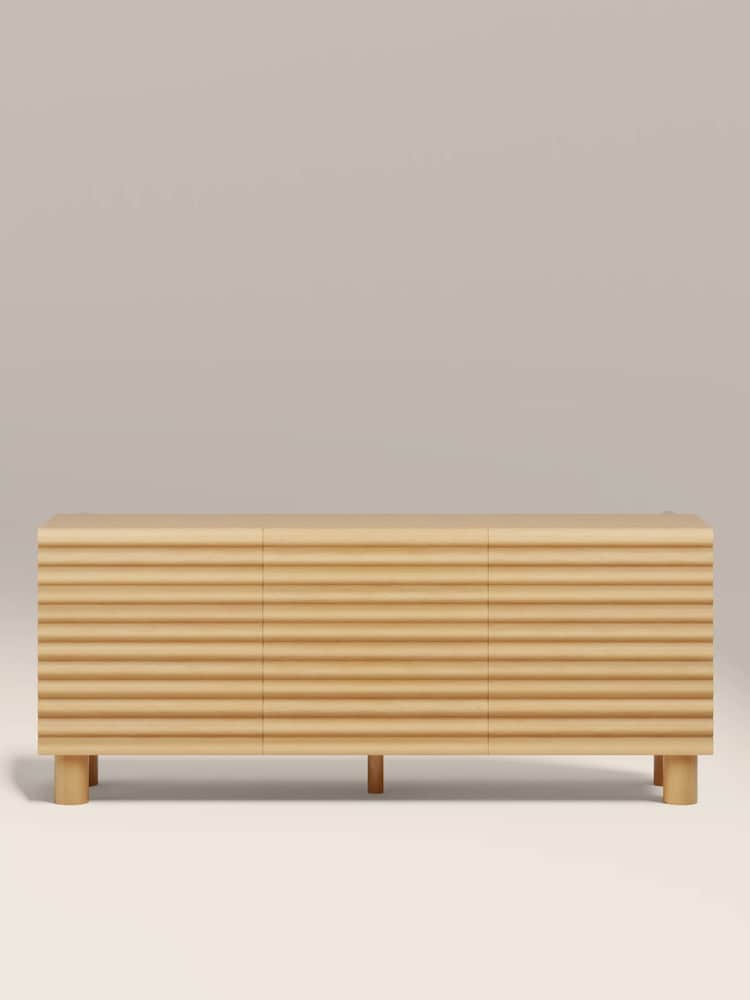 Cult Furniture Oak Raphael Wooden 3 Door Sideboard - Image 2 of 7
