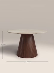 Cult Furniture Natural Cream Lillian 4 Seater Sintered Stone Dining Table - Image 4 of 6