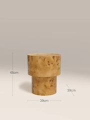 Cult Furniture Natural Dalton Round Wooden Side Table - Image 3 of 5