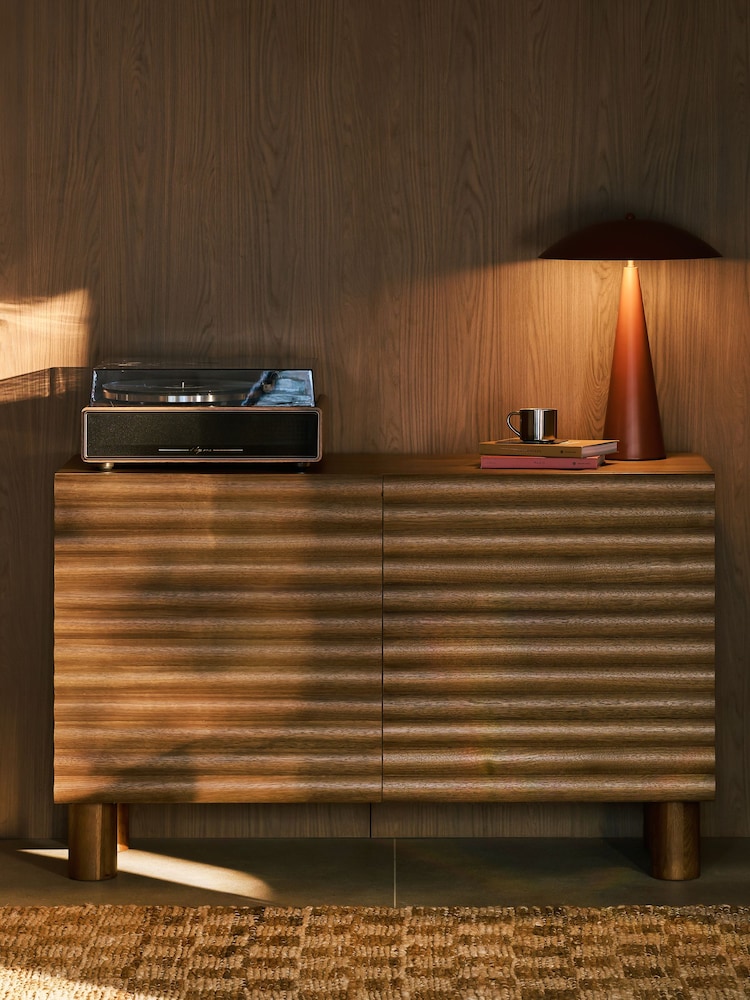 Cult Furniture Walnut Effect Raphael Wooden 2 Door Sideboard - Image 1 of 7 Cult Furniture Walnut Effect Raphael Wooden 2 Door Sideboard - Image 1 of 7