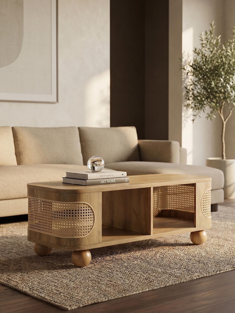 Cult Furniture Oak Effect Una Rectangle Wooden Coffee Table - Image 1 of 6 Cult Furniture Oak Effect Una Rectangle Wooden Coffee Table - Image 1 of 6