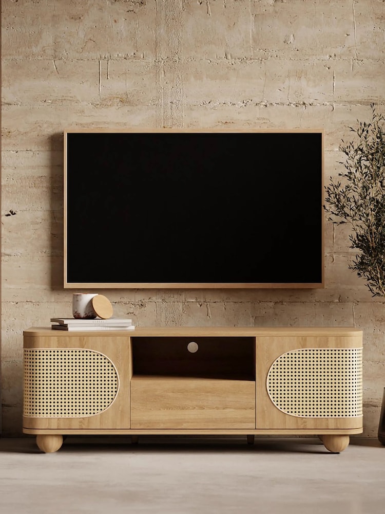 Cult Furniture Oak Una Wooden TV Stand - Image 1 of 6 Cult Furniture Oak Una Wooden TV Stand - Image 1 of 6