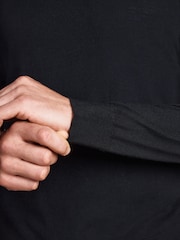 Svart - Merino Wool Signature Quarter Zip Jumper - Bild 6 av 9