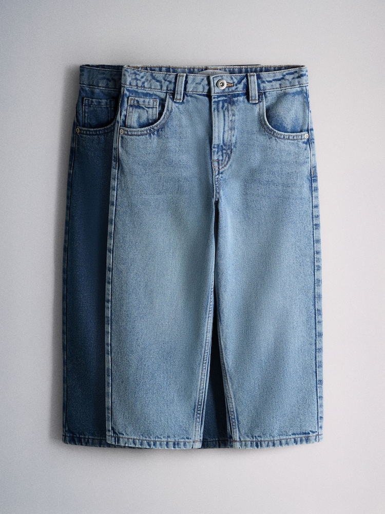 The Set 2 Pack Baggy Fit Jeans Blue Denim - Image 1 of 5 The Set 2 Pack Baggy Fit Jeans Blue Denim - Image 1 of 5