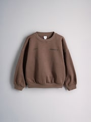 The Set 2 Pack Crew Sweat and Barrel Joggers Set Brown - Image 8 of 11