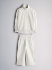 The Set Quater Zip Neck and Wide Leg Joggers Grey - Image 2 of 9