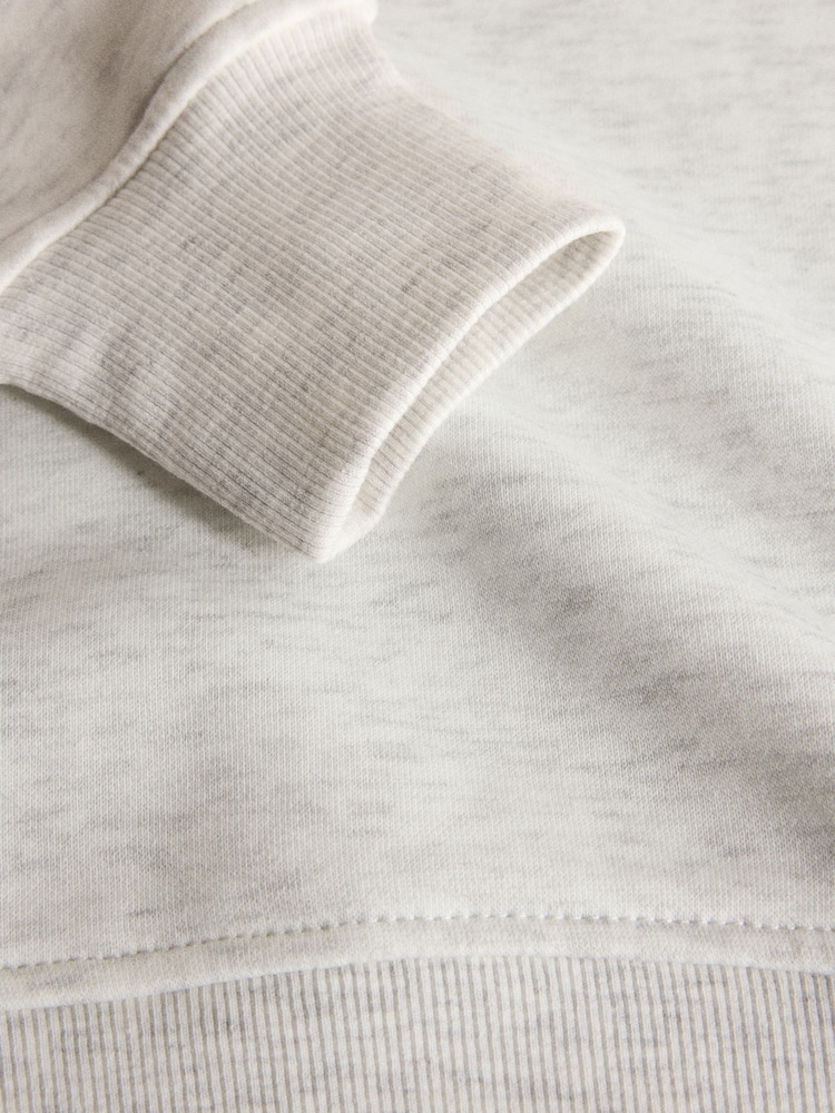 The Set Quater Zip Neck and Wide Leg Joggers Grey - Image 9 of 9 The Set Quater Zip Neck and Wide Leg Joggers Grey - Image 9 of 9