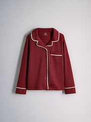 The Set 2 Pack Long Sleeve Viscose Blend Jersey Pyjamas Red/Ecru Deer Print - Image 2 of 7