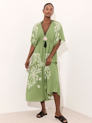 Mint Velvet Palm Print Kaftan Dress - Imagen 1 de 7