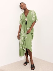 Mint Velvet Palm Print Kaftan Dress - Imagen 5 de 7