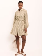 Mint Velvet Striped Wrap Mini Dress - 圖片 2/8