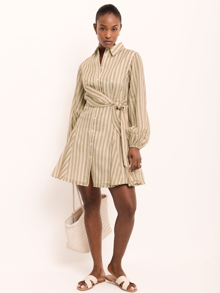 Mint Velvet Striped Wrap Mini Dress - 圖片 2/8