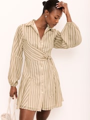 Mint Velvet Striped Wrap Mini Dress - 圖片 4/8