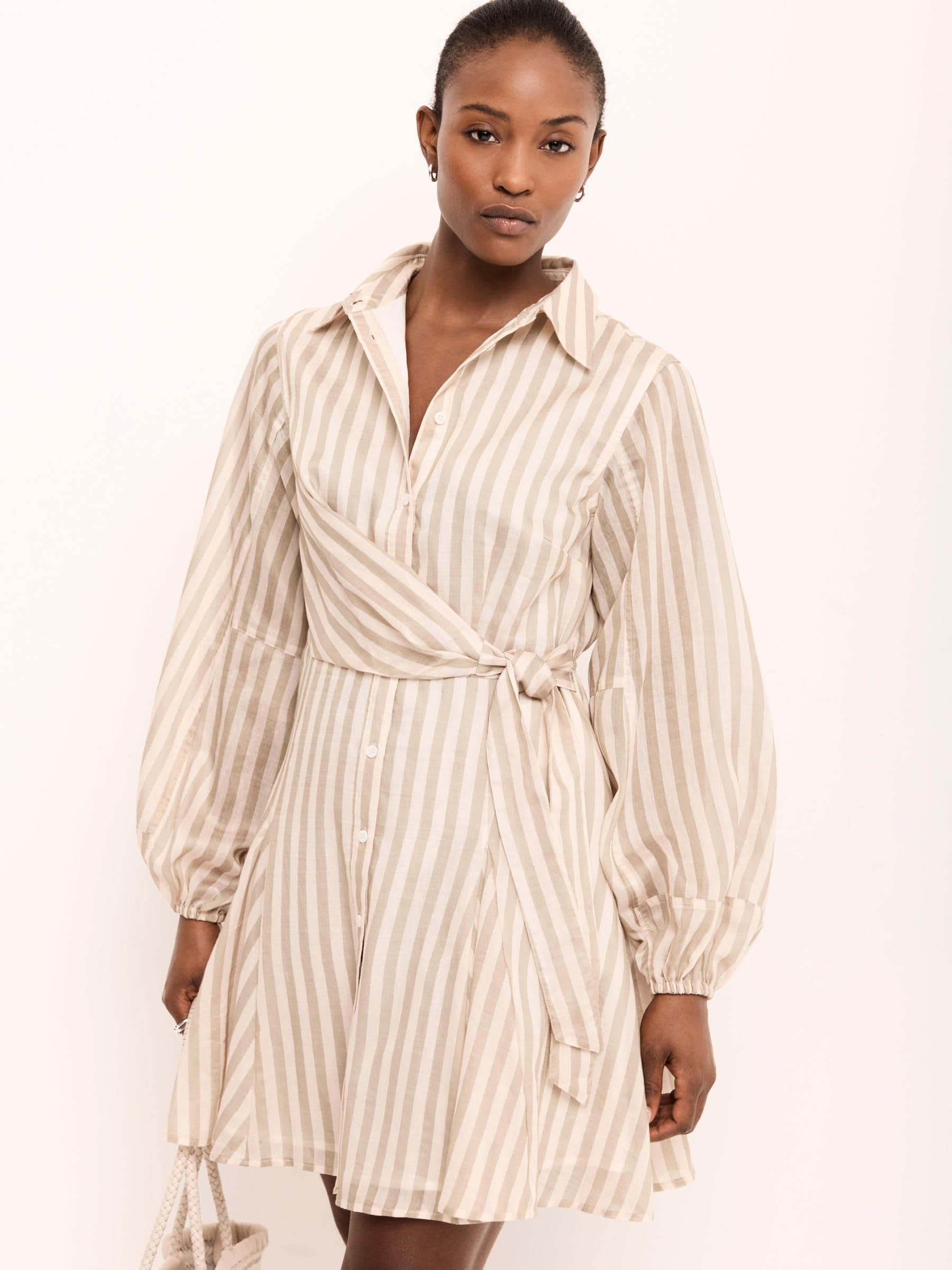 Buy Mint Velvet Green Striped Wrap Mini Dress from Next USA