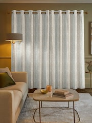 Duck Egg Blue Leopard Stripe Made to Measure Curtains - Image 2 of 9