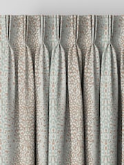 Duck Egg Blue Leopard Stripe Made to Measure Curtains - Image 5 of 9
