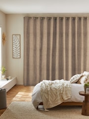 Tan Brown Herringbone Made to Measure Curtains - Image 2 of 9