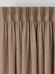 Tan Brown Herringbone Made to Measure Curtains - Image 5 of 9