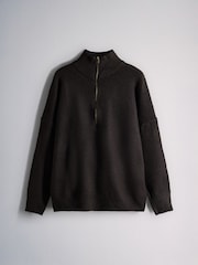 The Set Co-ord Zip Through Jumper and Trousers Set with Wool Ganache/Brown - Image 2 of 5