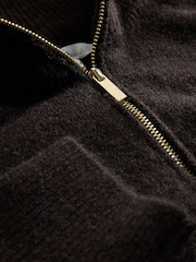 The Set Co-ord Zip Through Jumper and Trousers Set with Wool Ganache/Brown - Image 4 of 5