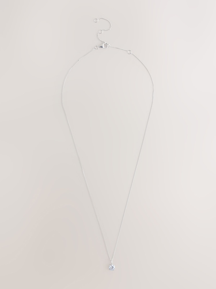 Sterling Silver Cubic Zirconia Drop Pendant Necklace - Image 1 of 1