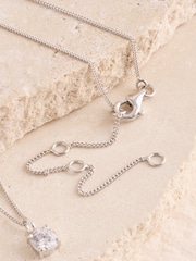 Sterling Silver Cubic Zirconia Drop Pendant Necklace - Image 3 of 3