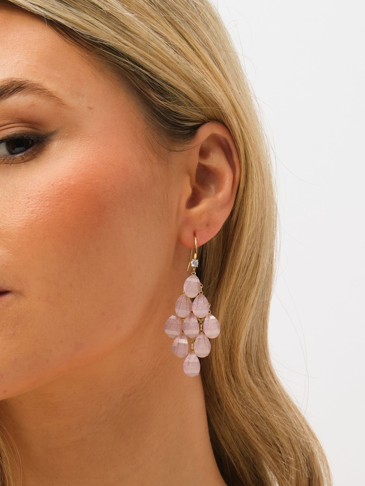 Jon Richard Purple Gold Tone Droplet Earrings - Image 3 of 3