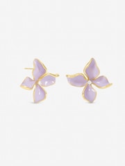 Jon Richard Purple Petal Flower Earrings - Image 1 of 3